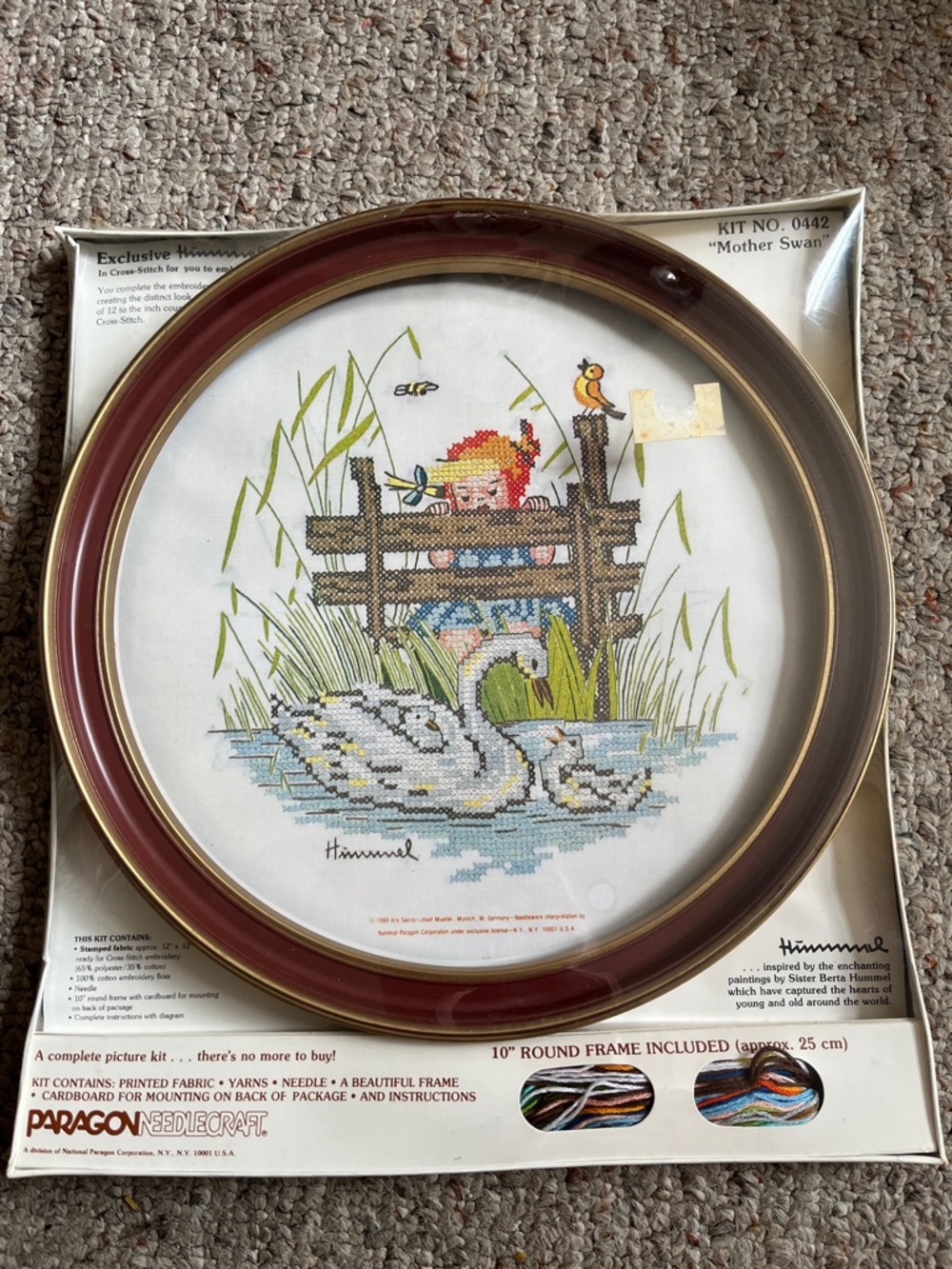 NWT Vintage Paragon Needlecraft "Mother Swan" Hummel cross-stitch kit # 0442